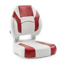 DeckMate Economy Center Hinge Cushion Fishing Boat Seat White Red Marine Grade Vinyl for sale