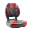 DeckMate Economy Center Hinge Cushion Fishing Boat Seat Charcoal Red Marine Grade Vinyl for sale