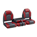 DeckMate Bass Boat Folding Bench Set with step middle Seat closed