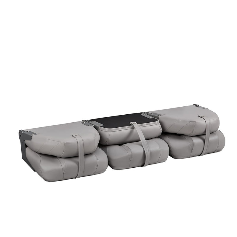 DeckMate Bass Boat Folding Bench Set with step middle Seat all closed