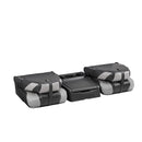 DeckMate Bass Boat Folding Bench Seat Set with center console closed