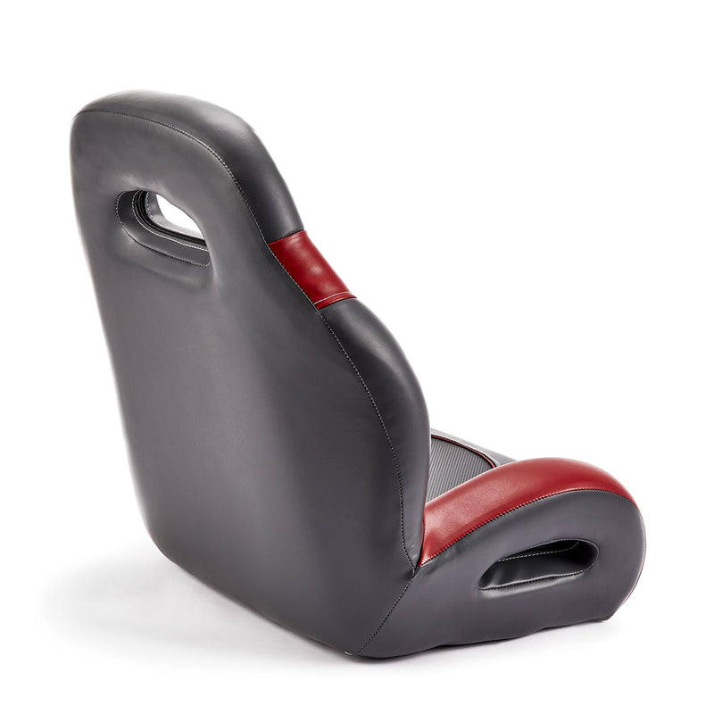 Deckmate High Back Sport Racing Style Bucket Seat Charcoal & Red Marine Grade Vinyl for sale
