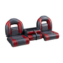 DeckMate Compact Bass Boat Bench Set with folding seat step closed