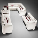 Ivory, Burgundy & Tan Pontoon Boat Seats