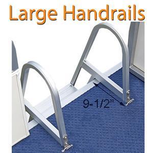 Large ladder handrails for easy boarding