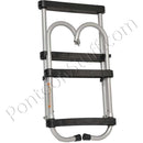 Pontoon boarding ladder folds for storage