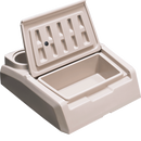 tan bass boat center storage console and step