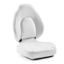 DeckMate High Back Sport Cushion Fishing Boat Seat White Marine Grade Vinyl for sale