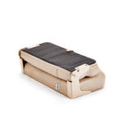 Deckmate Bench Mounted Folding Boat Seat Tan Marine Grade Vinyl Black Accent for sale