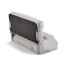 Deckmate Bench Mounted Folding Boat Seat Gray Marine Grade Vinyl Black Accent for sale