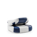 DeckMate Economy Center Hinge Cushion Fishing Boat Seat White Blue Marine Grade Vinyl for sale