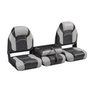DeckMate Bass Boat Folding Bench Set with step middle Seat closed