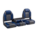 DeckMate Bass Boat Folding Bench Set with step middle Seat closed