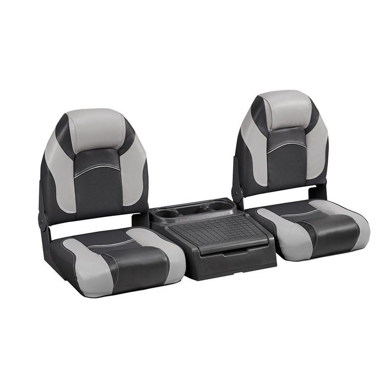DeckMate Bass Boat Folding Bench Seat Set with center console