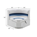 DeckMate Pontoon Boat Corner Seat Bow dimension illustration