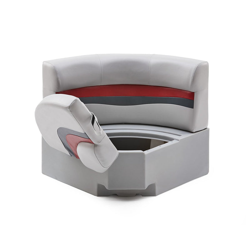 DeckMate Pontoon Boat Rounded Bow Seat Open