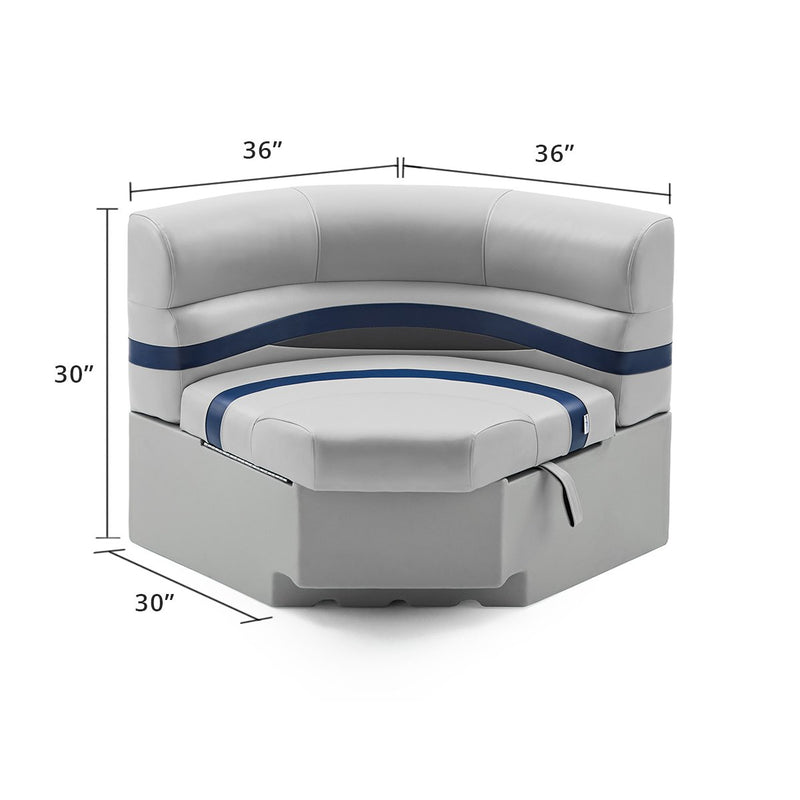 DeckMate Pontoon Boat Corner Bow Seat dimensions