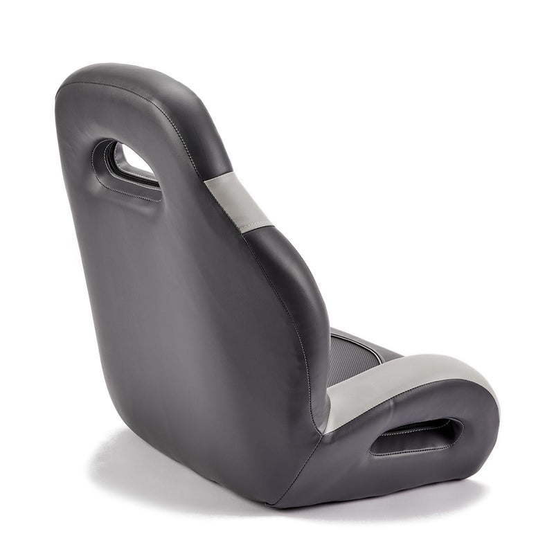 Deckmate High Back Sport Racing Style Bucket Seat Charcoal & Gray Marine Grade Vinyl for sale