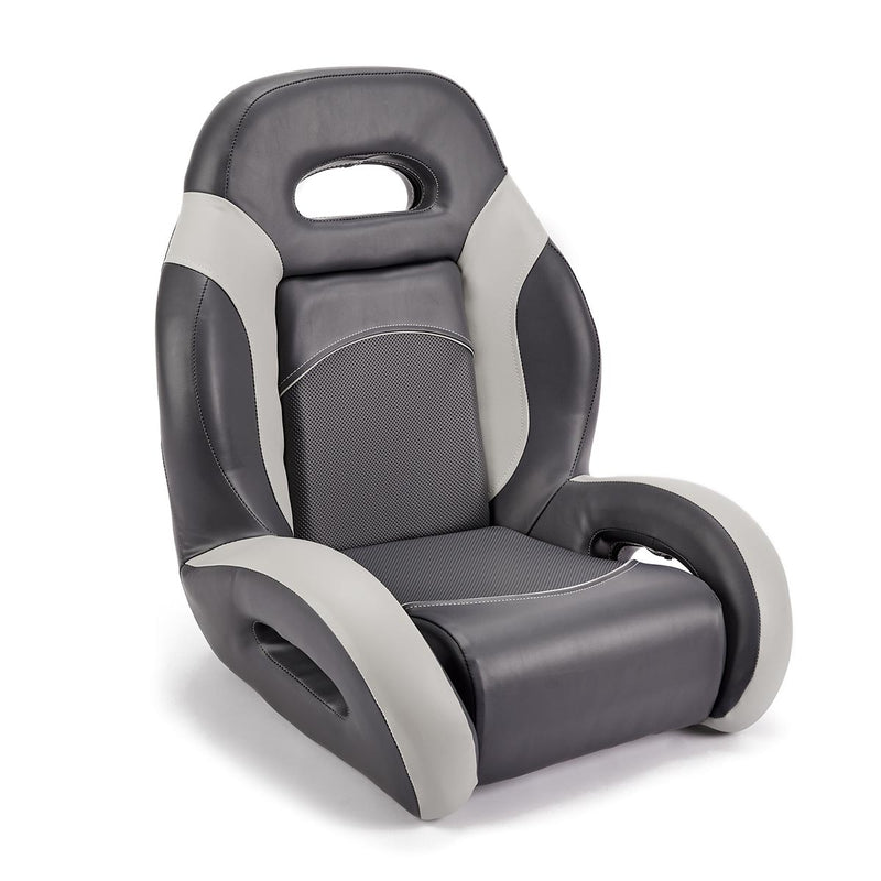 Deckmate High Back Sport Racing Style Bucket Seat Charcoal & Gray Marine Grade Vinyl for sale