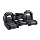 DeckMate Nitro Bass Boat Bench Set with folding step-back seat
