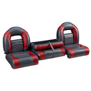 DeckMate Compact Bass Boat Bench Set with wide folding middle seat closed