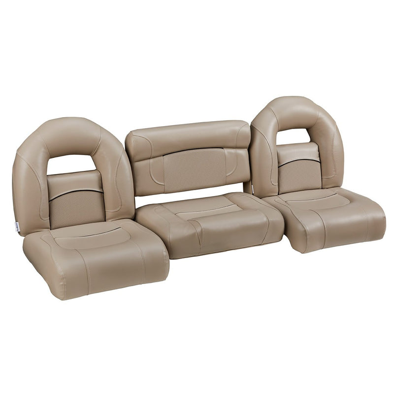 DeckMate Compact Bass Boat Bench Set with wide folding middle seat