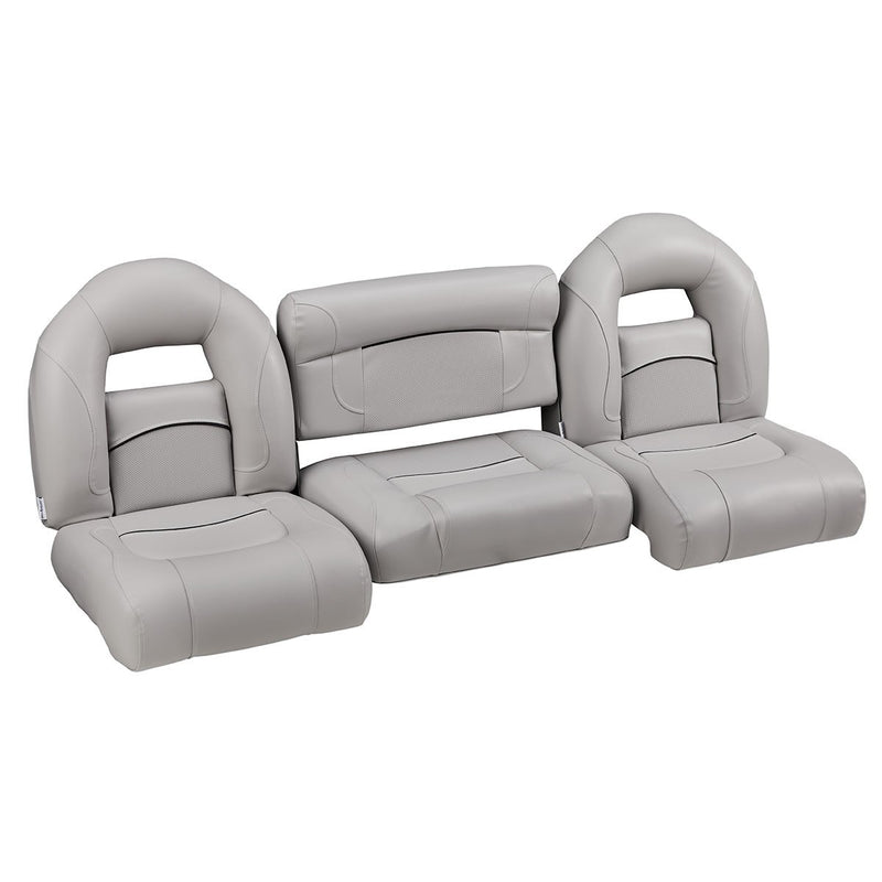 DeckMate Compact Bass Boat Bench Set with wide folding middle seat