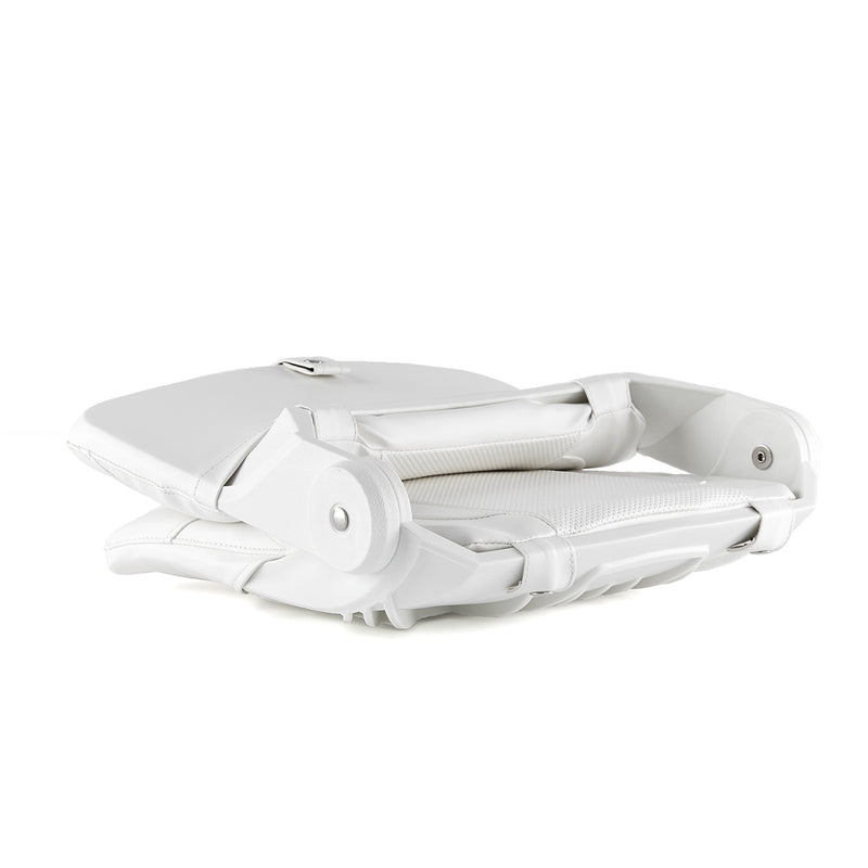 DeckMate Compact Folding Cushion Fishing Boat Seat White Marine Grade Vinyl for sale