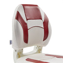 DeckMate Economy Center Hinge Cushion Fishing Boat Seat White Red Marine Grade Vinyl for sale
