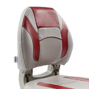 DeckMate Economy Center Hinge Cushion Fishing Boat Seat Gray Red Marine Grade Vinyl for sale