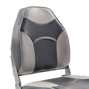 DeckMate Economy High Back Fishing Boat Seat Charcoal Gray Marine Grade Vinyl for sale