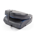 DeckMate Economy High Back Fishing Boat Seat Charcoal Blue Marine Grade Vinyl for sale