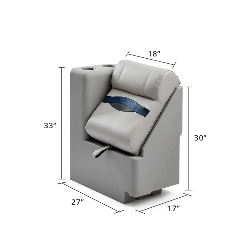 DeckMate Premium Left Lean Back Boat Seat dimensions