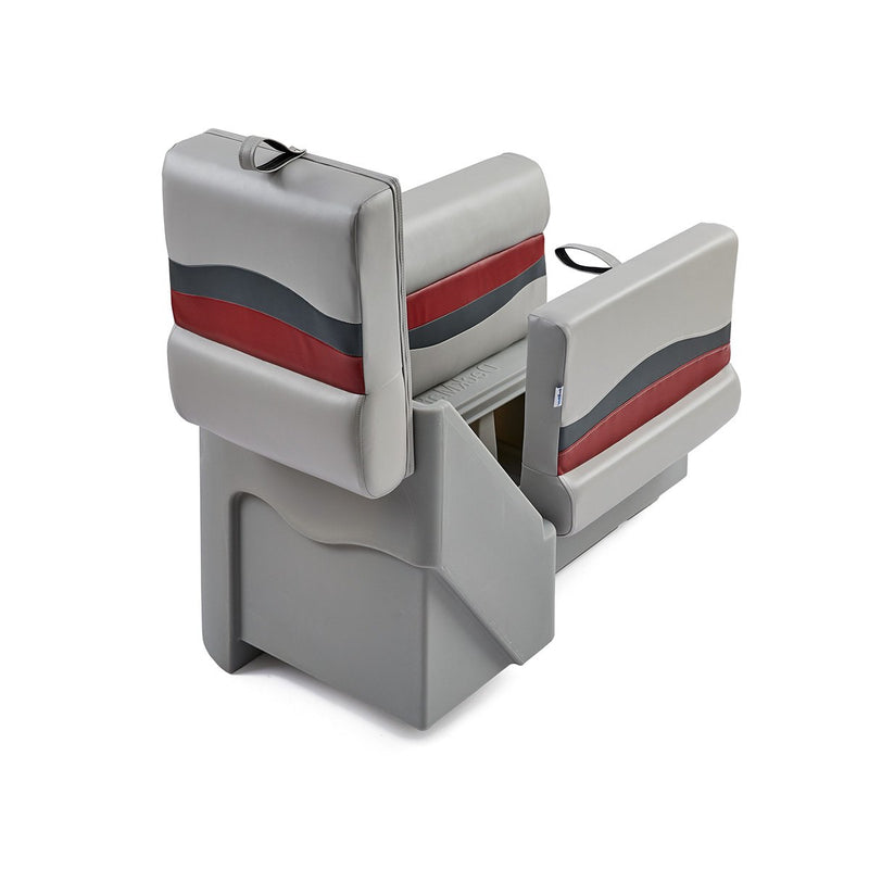 DeckMate Classic Right Lean Back Boat Seat attached open