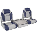 DeckMate Bass Boat Folding Bench Seat Set with center console