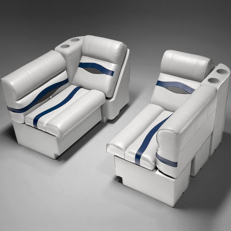 Gray, Blue & Charcoal Pontoon Boat Seats