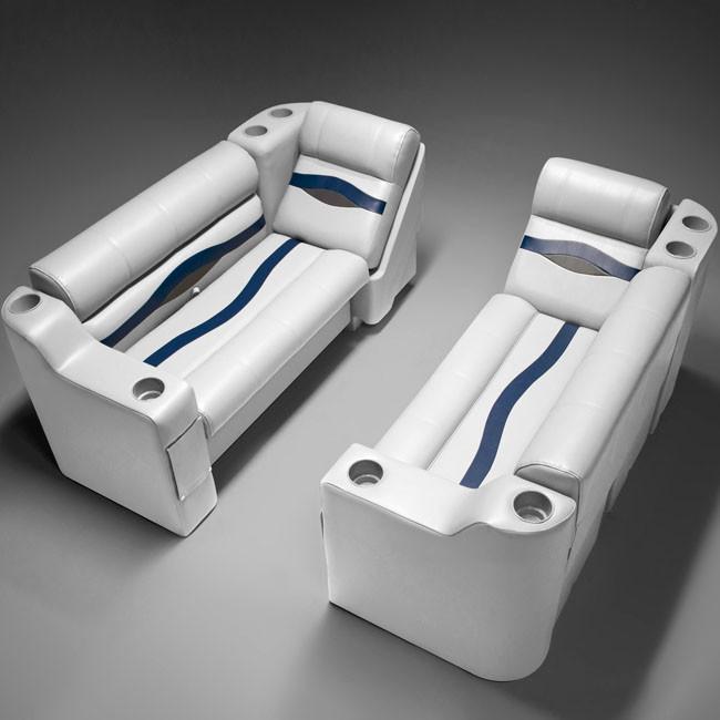 Gray, Blue & Charcoal Pontoon Boat Seats
