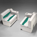 Ivory & Teal Pontoon Boat Seats