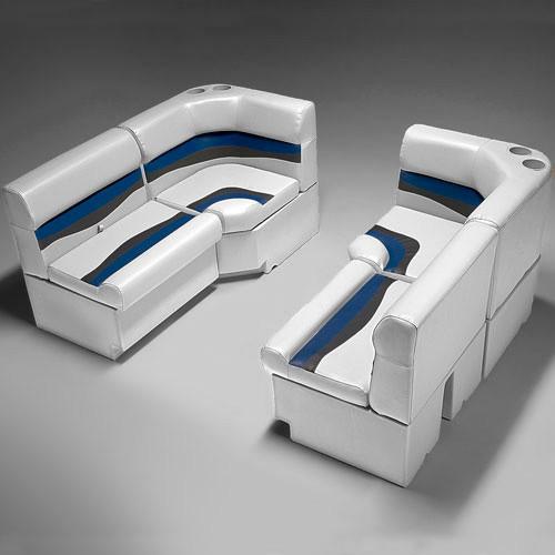 Gray, Blue & Charcoal Pontoon Boat Furniture