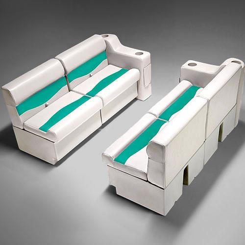 Ivory & Teal Pontoon Boat Furniture