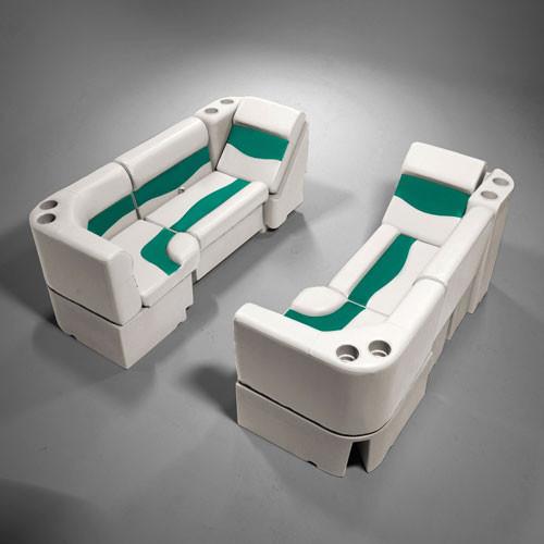 Ivory & Teal Pontoon Boat Furniture