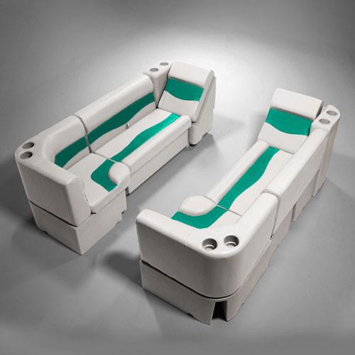 Ivory & Teal Pontoon Boat Furniture