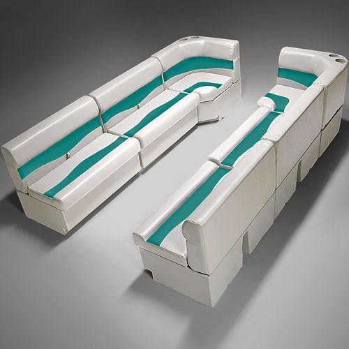 Ivory & Teal Pontoon Boat Furniture