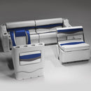 Gray, Blue & Charcoal Pontoon Boat Seats