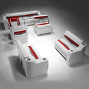 Gray, Red & Blue Pontoon Boat Seats