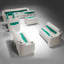 Ivory & Teal Pontoon Boat Seats