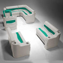 Ivory & Teal Pontoon Boat Furniture