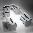 Gray, Blue & Charcoal Pontoon Boat Furniture
