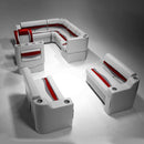 Gray, Red & Charcoal Pontoon Boat Furniture
