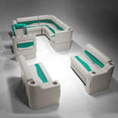 Ivory & Teal Pontoon Boat Furniture